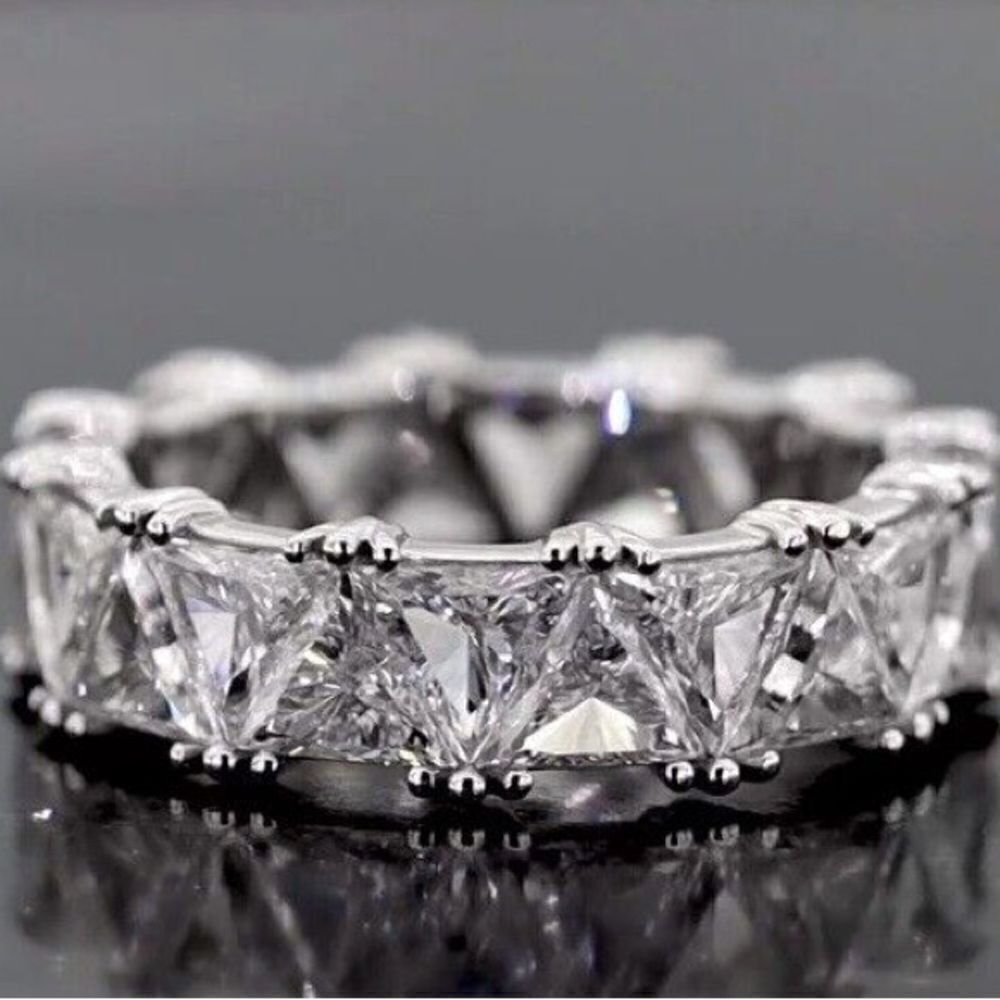 Silver Zirconium Eternity Ring-Bold and Brilliant - Picture 5 of 9
